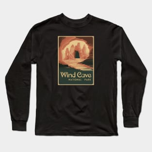 Retro Poster of Wind Cave National Park Long Sleeve T-Shirt